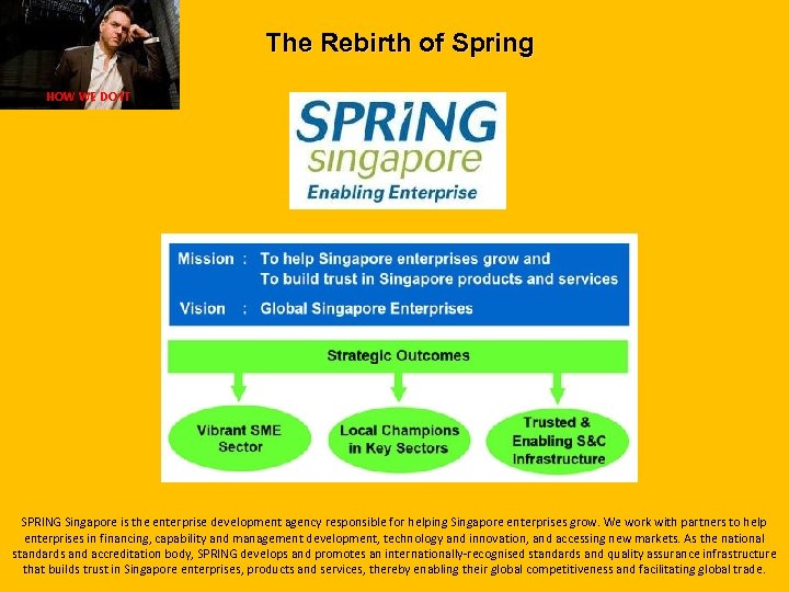 The Rebirth of Spring HOW WE DO IT SPRING Singapore is the enterprise development