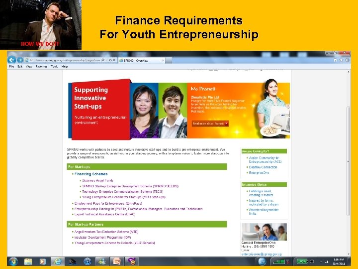 HOW WE DO IT Finance Requirements For Youth Entrepreneurship 