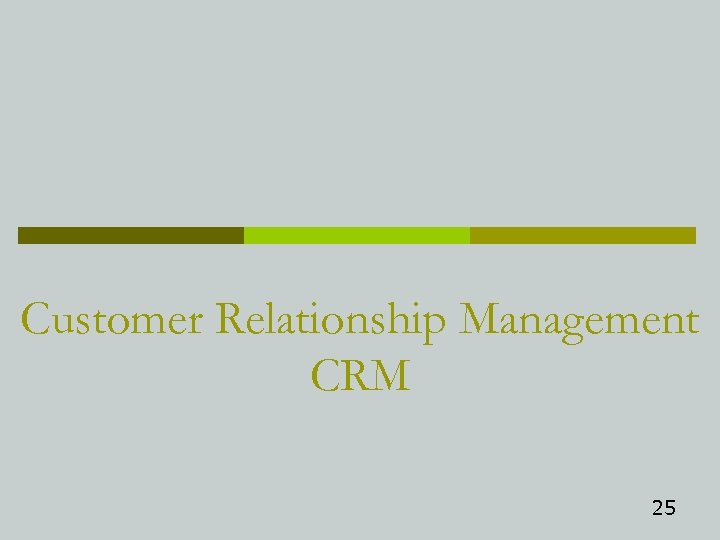 Customer Relationship Management CRM 25 