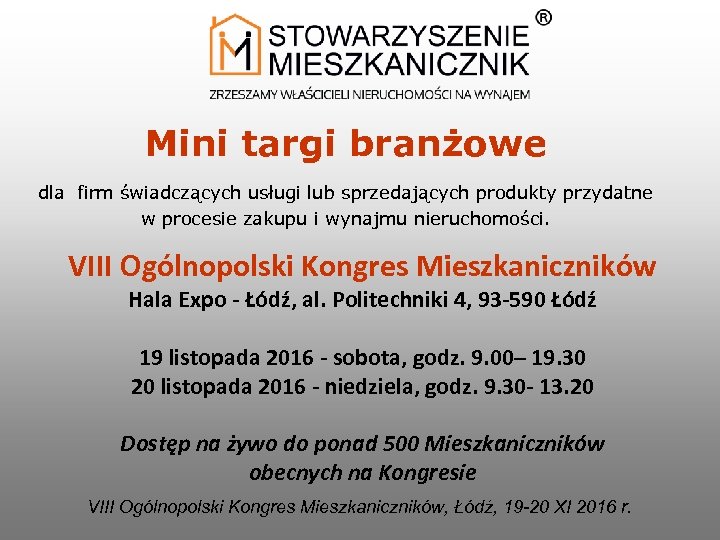 Mini targi branżowe dla firm świadczących usługi lub sprzedających produkty przydatne w procesie zakupu