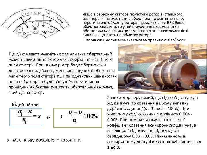 Якщо в середину статора помістити ротор зі стального циліндра, який має пази з обмоткою,
