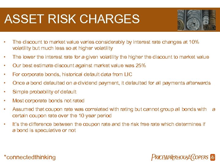 ASSET RISK CHARGES • The discount to market value varies considerably by interest rate