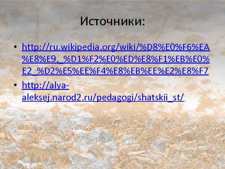 Источники: • http: //ru. wikipedia. org/wiki/%D 8%E 0%F 6%EA %E 8%E 9, _%D 1%F