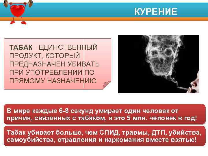 ПЕРВИЧНАЯ ПРОФИЛАКТИКА Факторы риска развития заболеваний КУРЕНИЕ ТАБАК - ЕДИНСТВЕННЫЙ ПРОДУКТ, КОТОРЫЙ ПРЕДНАЗНАЧЕН УБИВАТЬ