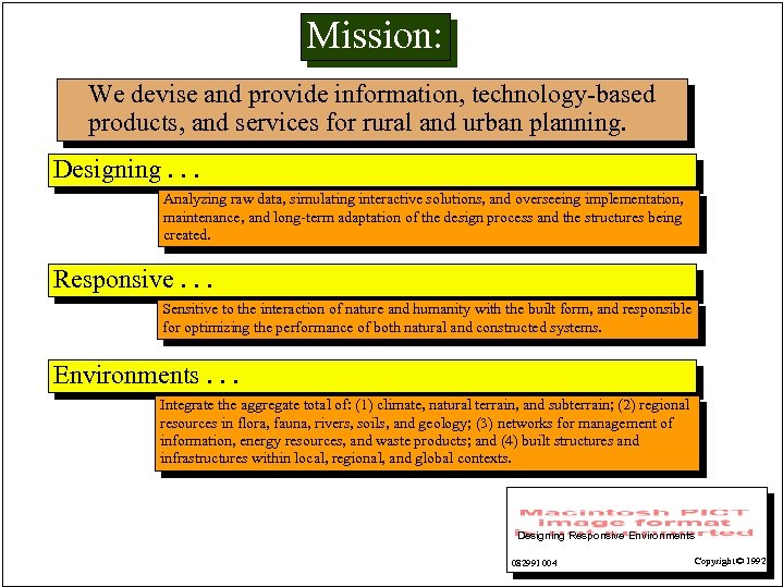 Mission: We devise and provide information, technology-based products, and services for rural and urban
