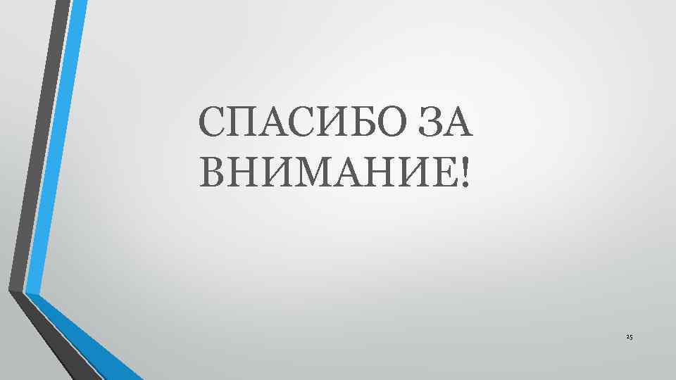 СПАСИБО ЗА ВНИМАНИЕ! 25 
