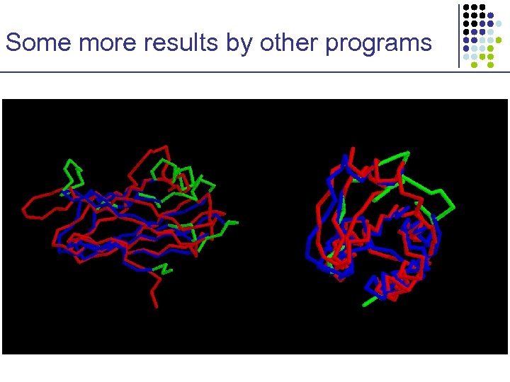 Some more results by other programs 