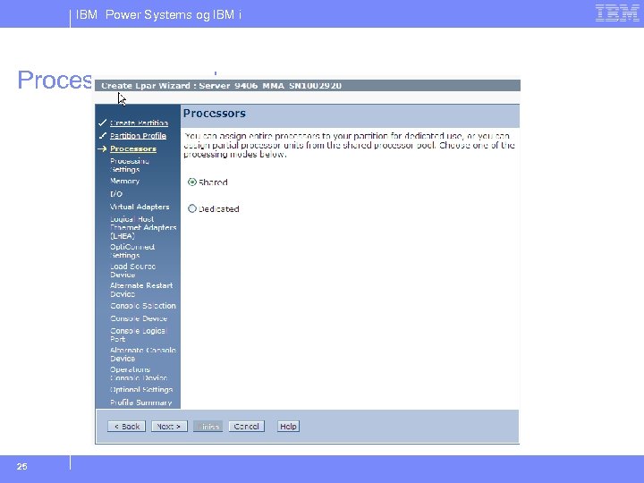 IBM Power Systems og IBM i Processor usage type 25 