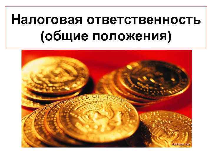 Налоговая ответственность (общие положения) 