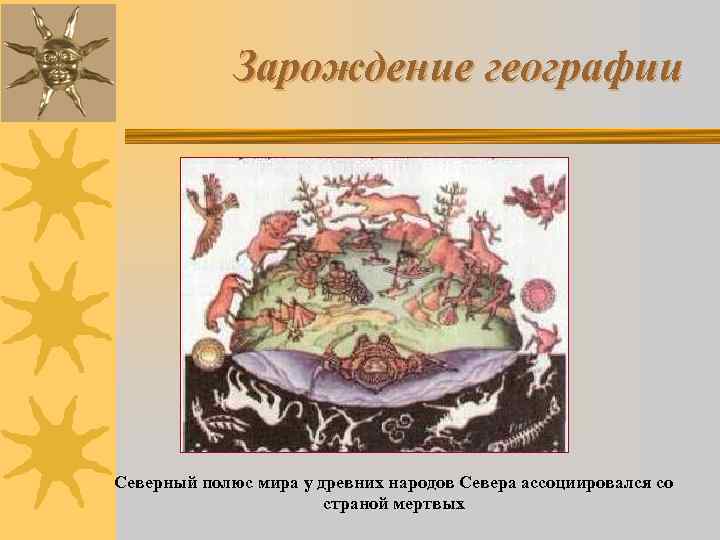 Зарождение географии Северный полюс мира у древних народов Севера ассоциировался со страной мертвых 