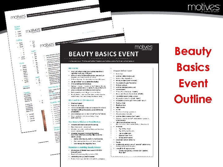 Beauty Basics Event Outline 