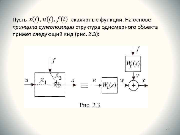 Пусть скалярные функции. На основе принципа суперпозиции структура одномерного объекта примет следующий вид (рис.