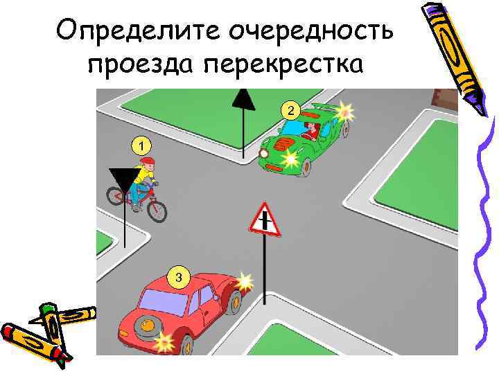 Определите очередность проезда перекрестка 2 1 3 