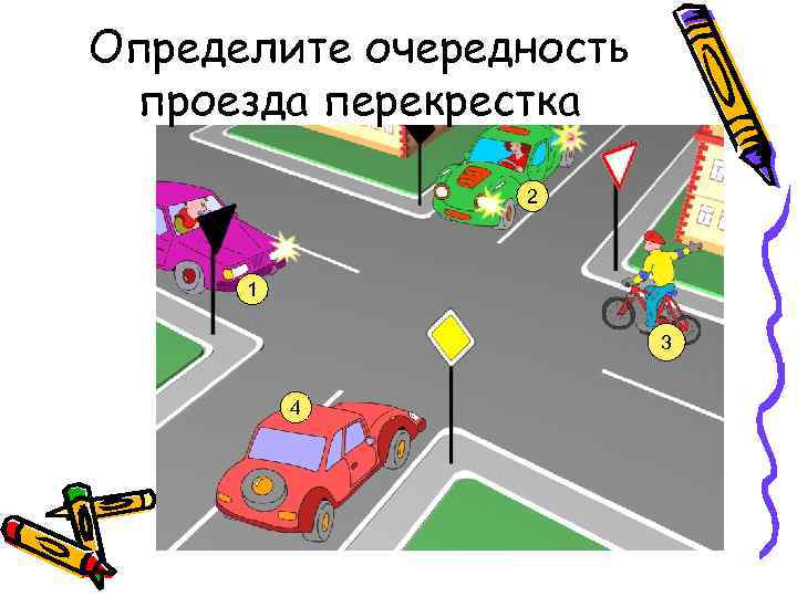 Определите очередность проезда перекрестка 2 1 3 4 