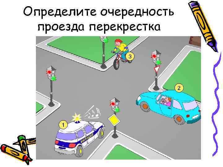 Определите очередность проезда перекрестка 3 2 1 