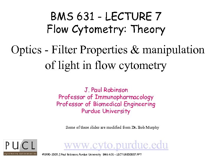 Bms Lecture Flow Cytometry Theory