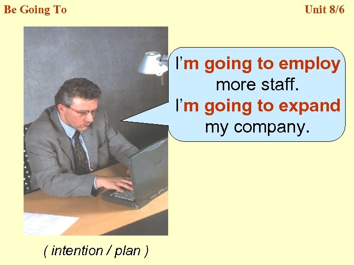 Be Going To Unit 8/6 I’m going to employ more staff. I’m going to