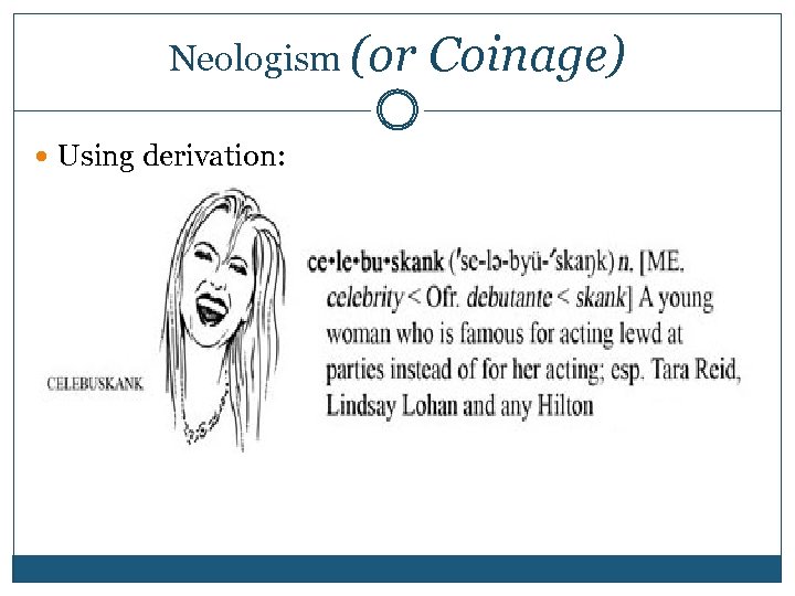 Neologism (or Using derivation: Coinage) 