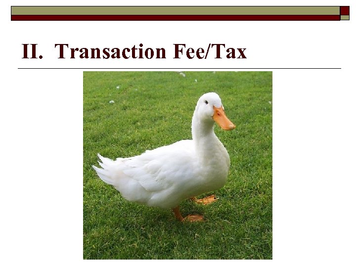 II. Transaction Fee/Tax 
