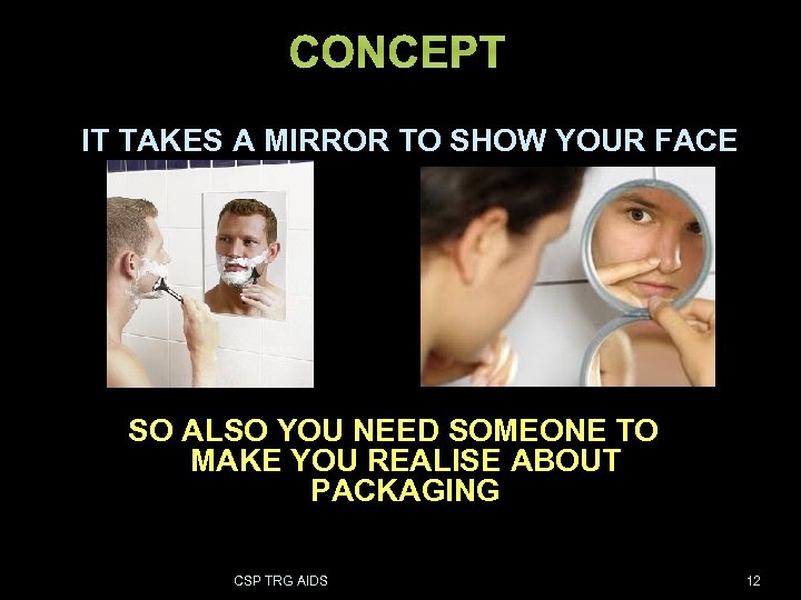 CONCEPT IT TAKES A MIRROR TO SHOW YOUR FACE SO ALSO YOU NEED SOMEONE