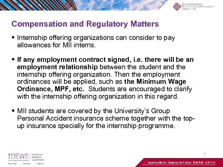 Compensation and Regulatory Matters § Internship offering organizations can consider to pay allowances for