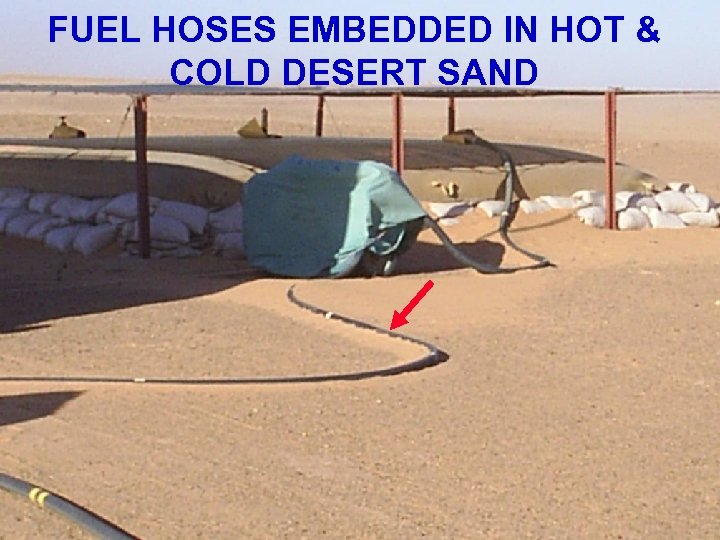 FUEL HOSES EMBEDDED IN HOT & COLD DESERT SAND 