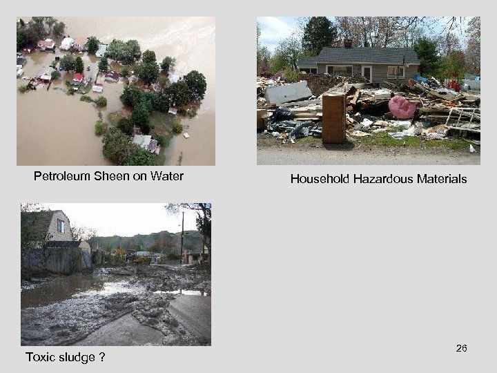Petroleum Sheen on Water Toxic sludge ? Household Hazardous Materials 26 