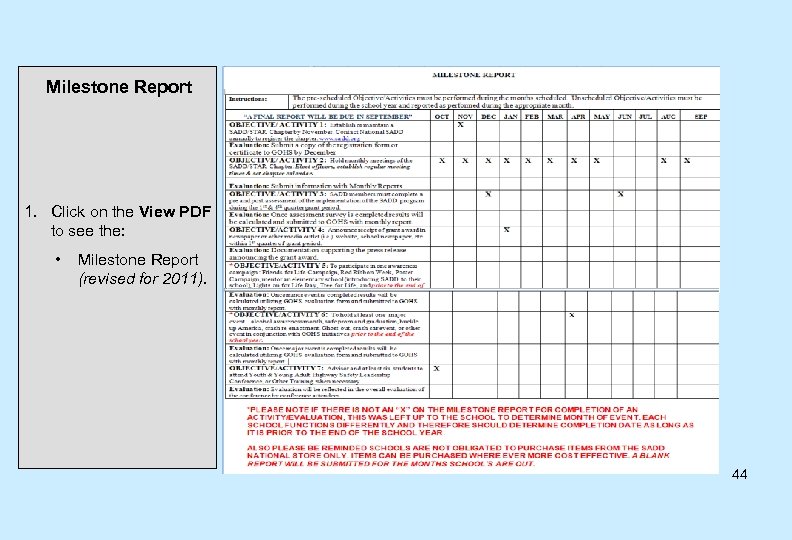 Milestone Report 1. Click on the View PDF to see the: • Milestone Report