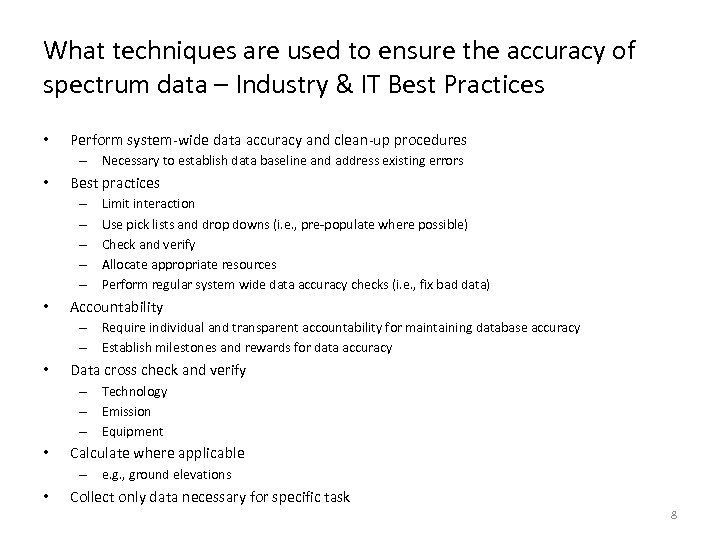 What techniques are used to ensure the accuracy of spectrum data – Industry &