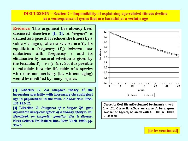 DISCUSSION – Section 7 - Impossibility of explaining age-related fitness decline as a consequence