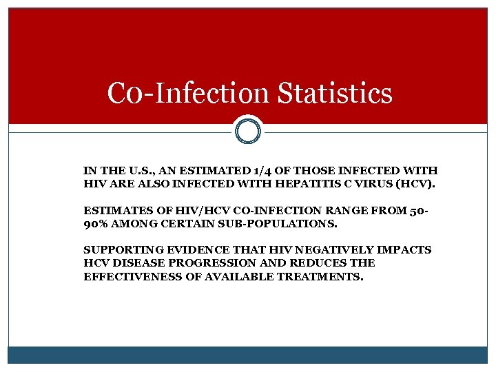 C 0 -Infection Statistics IN THE U. S. , AN ESTIMATED 1/4 OF THOSE