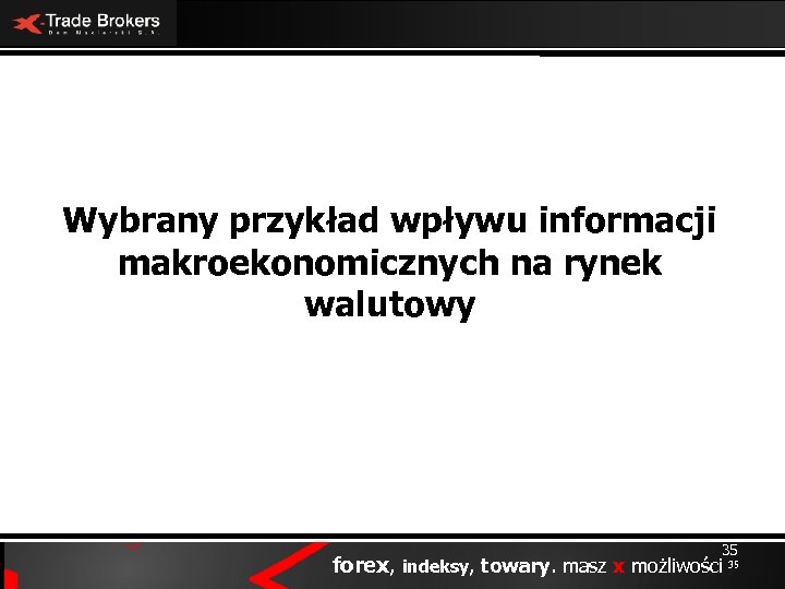 Wybrany przykład wpływu informacji makroekonomicznych na rynek walutowy 35 forex, indeksy, towary. masz x