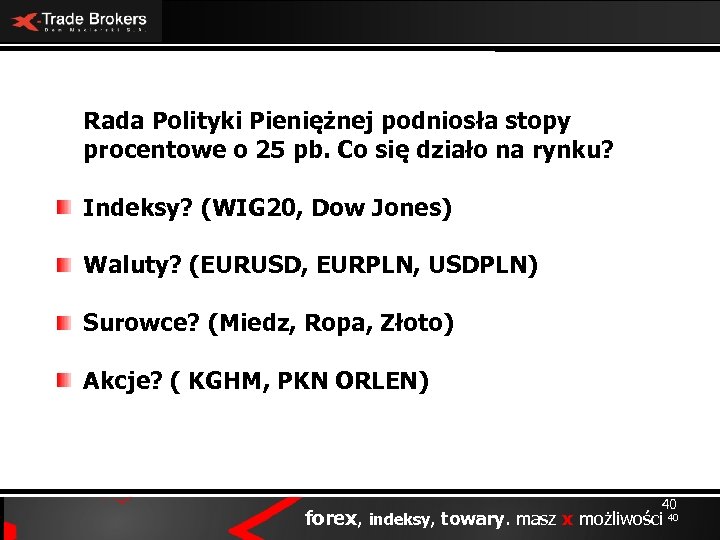 Rada Polityki Pieniężnej podniosła stopy procentowe o 25 pb. Co się działo na rynku?