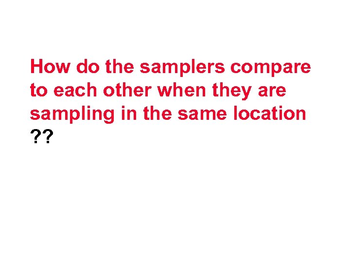How do the samplers compare to each other when they are sampling in the