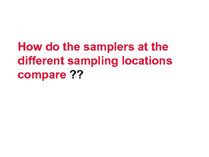 How do the samplers at the different sampling locations compare ? ? 