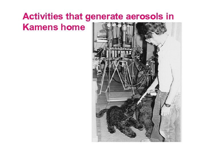 Activities that generate aerosols in Kamens home 