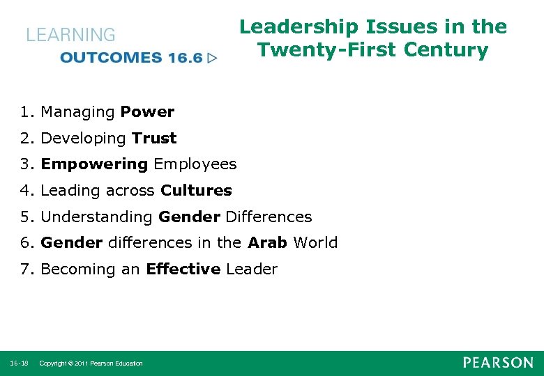 Leadership Issues in the Twenty-First Century 1. Managing Power 2. Developing Trust 3. Empowering