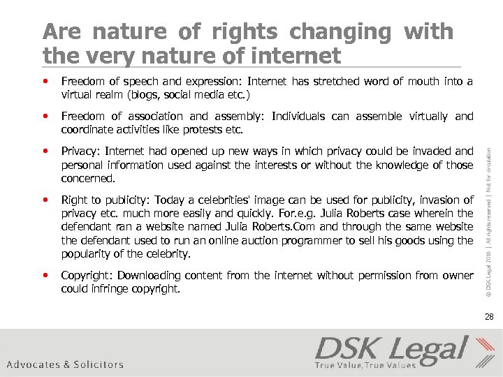 Are nature of rights changing with the very nature of internet Freedom of speech