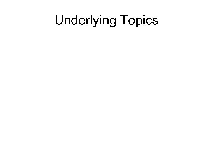 Underlying Topics 