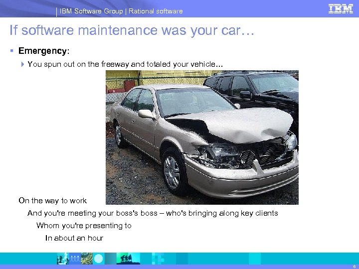 IBM Software Group | Rational software If software maintenance was your car… § Emergency: