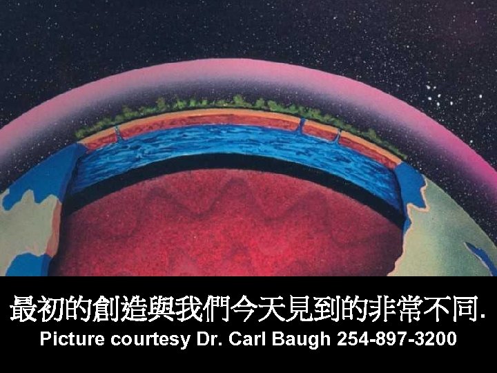 最初的創造與我們今天見到的非常不同. Picture courtesy Dr. Carl Baugh 254 -897 -3200 