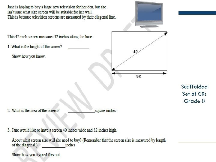 Professional Development to Practice Scaffolded Set of CRs Grade 8 