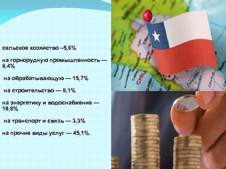 сельское хозяйство – 5, 6% на горнорудную промышленность — 8, 4% на обрабатывающую —