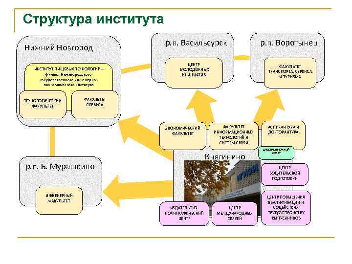 Структура института Нижний Новгород ИНСТИТУТ ПИЩЕВЫХ ТЕХНОЛОГИЙ – филиал Нижегородского государственного инженерноэкономического института ТЕХНОЛОГИЧЕСКИЙ