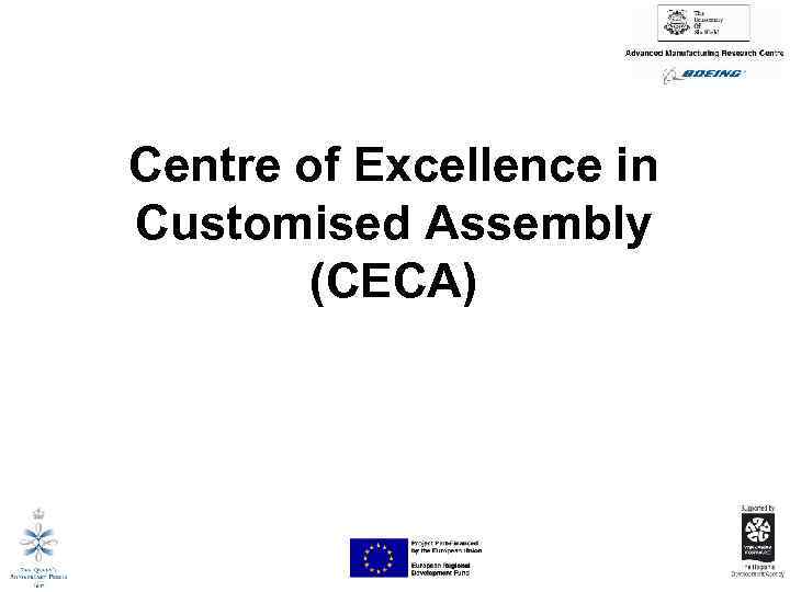 Centre of Excellence in Customised Assembly (CECA) 