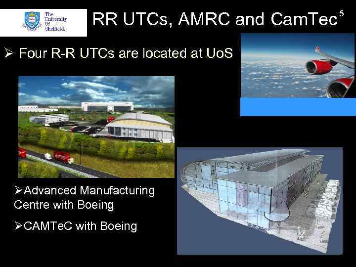 RR UTCs, AMRC and Cam. Tec Ø Four R-R UTCs are located at Uo.