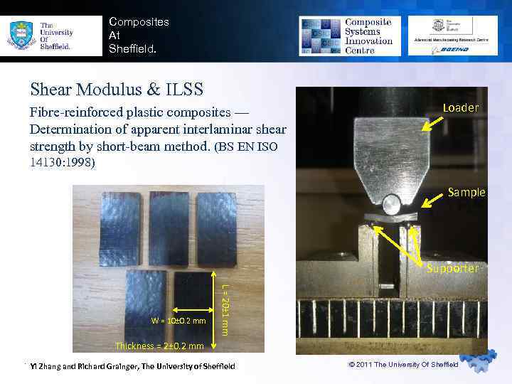 Composites At Sheffield. Shear Modulus & ILSS Fibre-reinforced plastic composites — Determination of apparent