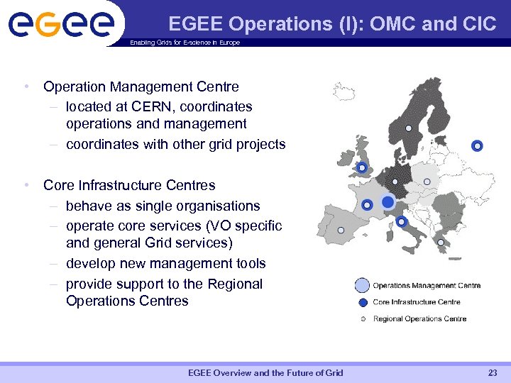 EGEE Operations (I): OMC and CIC Enabling Grids for E-science in Europe • Operation
