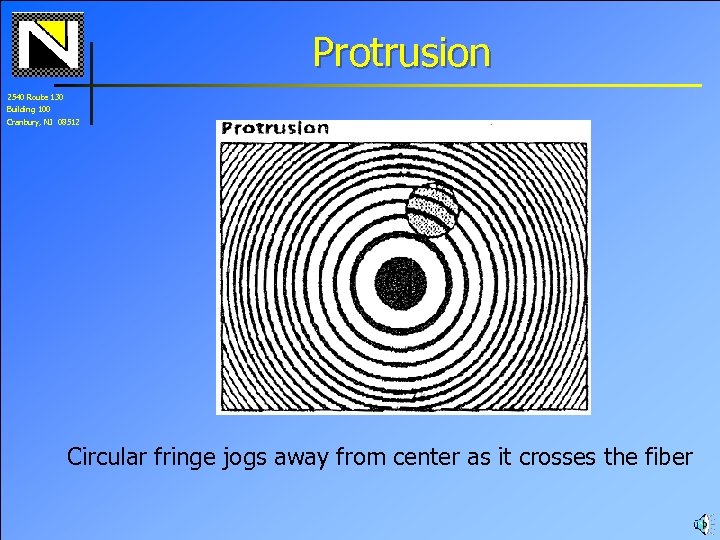 Protrusion 2540 Route 130 Building 100 Cranbury, NJ 08512 Circular fringe jogs away from
