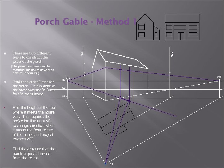 Porch Gable - Method 1 There are two different ways to construct the gable